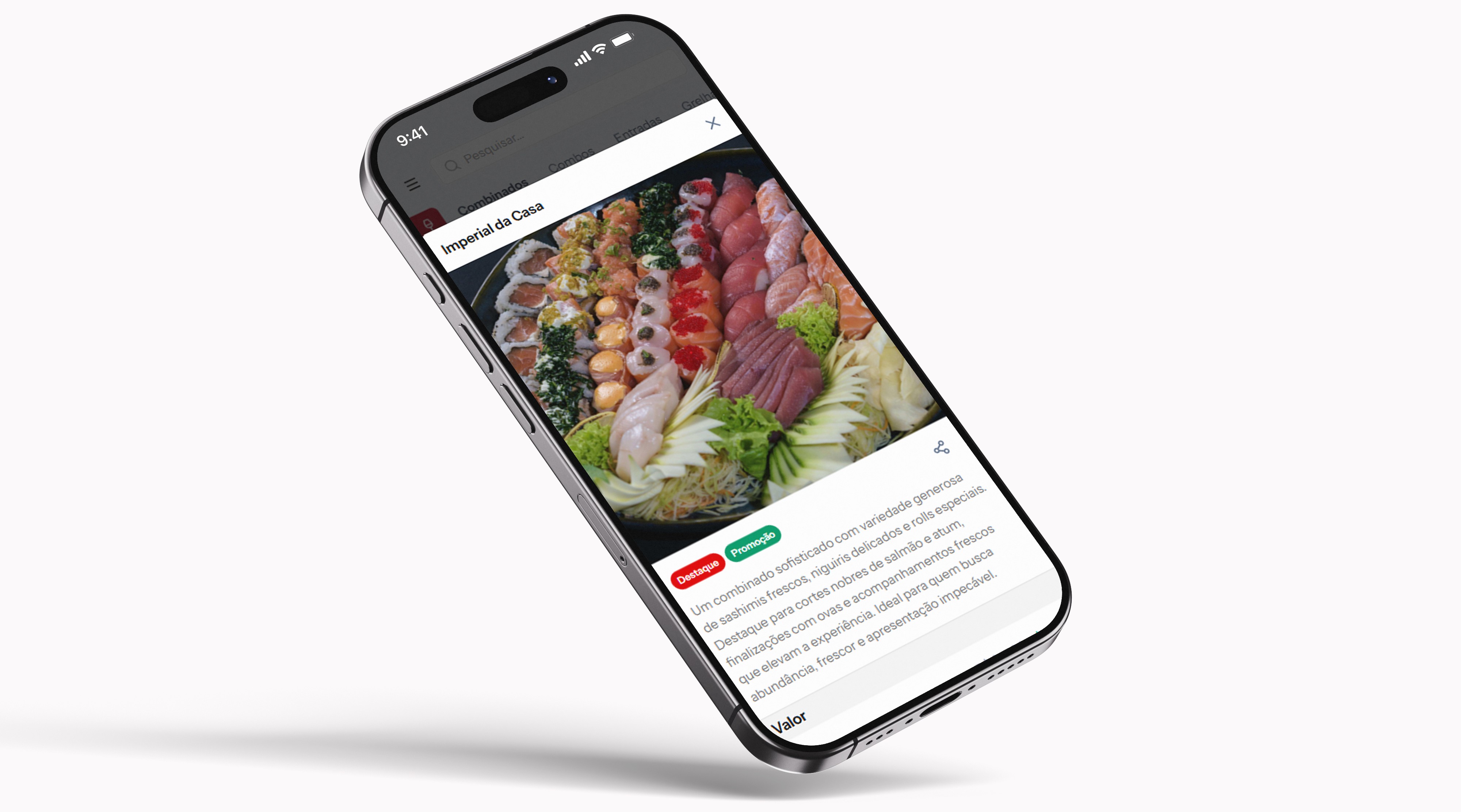 Cardápio digital no celular